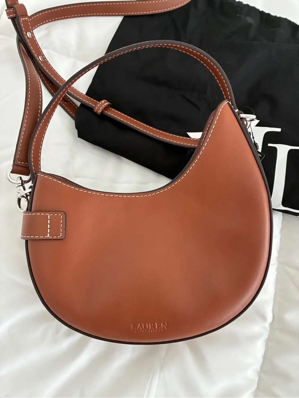 Lauren Ralph Lauren Leather Small Tasha Crossbody Bag NWT